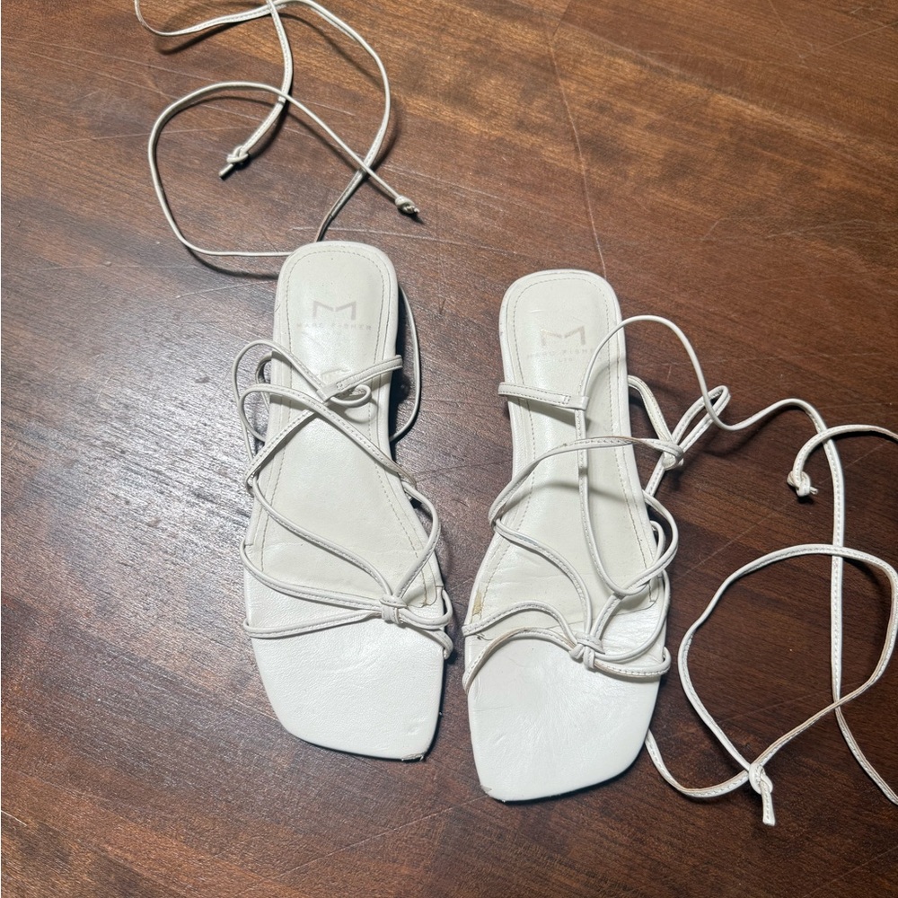 Marc Fisher White Strappy Sandals